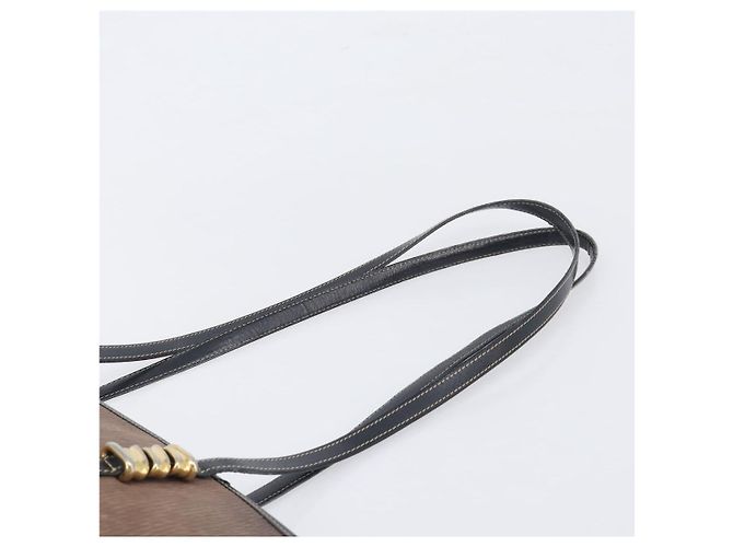 Bolso Tote LOEWE Velazquez de cuero marrón y dorado auténtico 196877 Castaño - vista 14