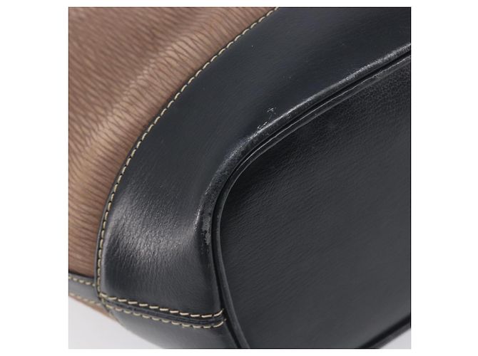 Bolso Tote LOEWE Velazquez de cuero marrón y dorado auténtico 196877 Castaño - vista 15