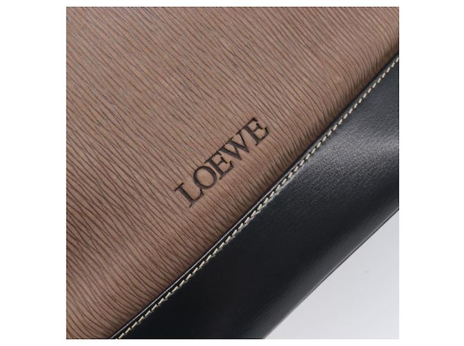 Bolso Tote LOEWE Velazquez de cuero marrón y dorado auténtico 196877 Castaño - vista 18