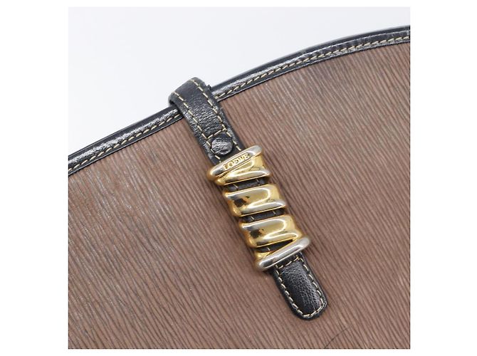 Bolso Tote LOEWE Velazquez de cuero marrón y dorado auténtico 196877 Castaño - vista 19