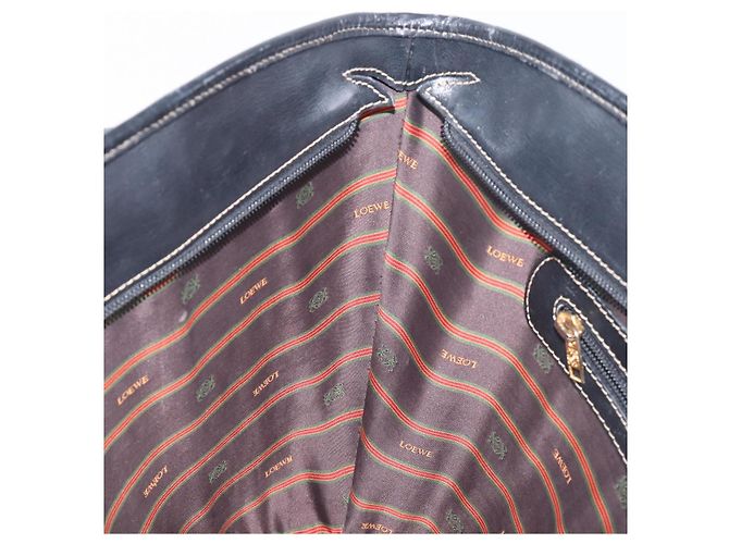 Bolso Tote LOEWE Velazquez de cuero marrón y dorado auténtico 196877 Castaño - vista 22