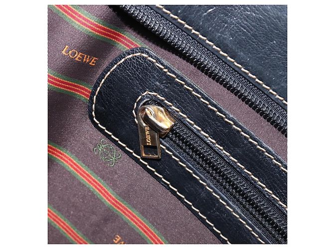 Bolso Tote LOEWE Velazquez de cuero marrón y dorado auténtico 196877 Castaño - vista 23