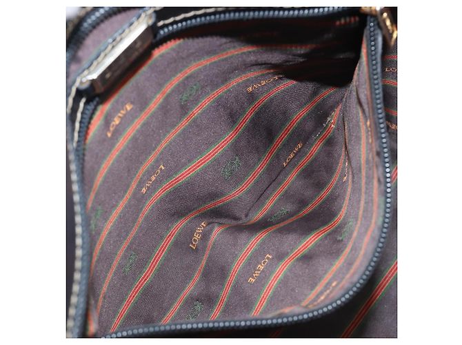 Bolso Tote LOEWE Velazquez de cuero marrón y dorado auténtico 196877 Castaño - vista 24