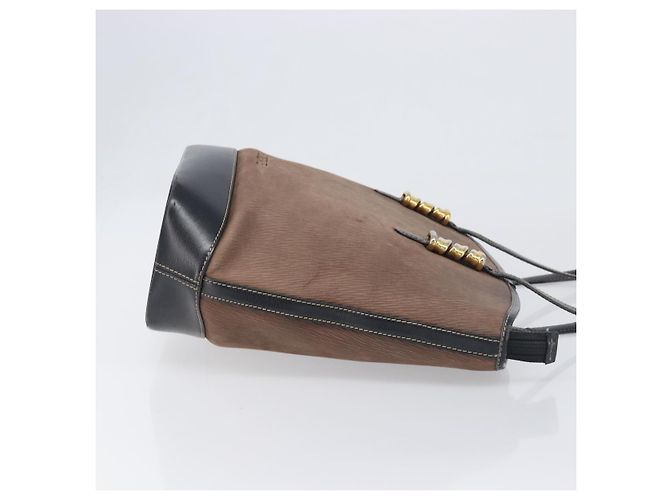Bolso Tote LOEWE Velazquez de cuero marrón y dorado auténtico 196877 Castaño - vista 3