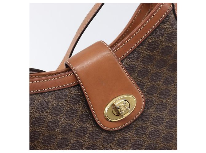Céline Borsa a tracolla CELINE Macadam PVC Pelle Marrone Tono Oro Auth 200132 - Ansicht 17
