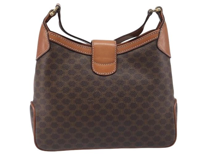 Céline Borsa a tracolla CELINE Macadam PVC Pelle Marrone Tono Oro Auth 200132 - Ansicht 2