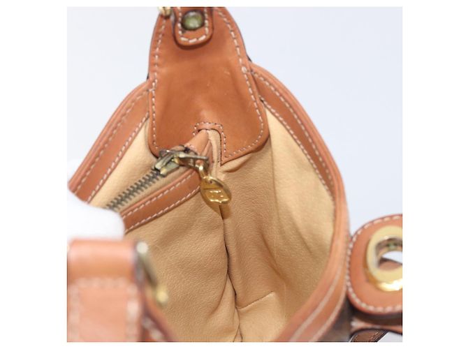 Céline Borsa a tracolla CELINE Macadam PVC Pelle Marrone Tono Oro Auth 200132 - Ansicht 20