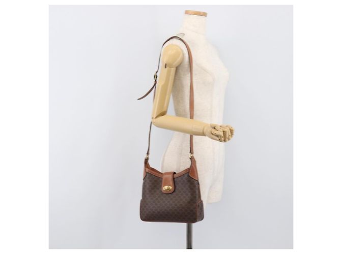 Céline Borsa a tracolla CELINE Macadam PVC Pelle Marrone Tono Oro Auth 200132 - Ansicht 23