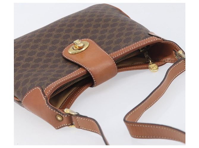 Céline Borsa a tracolla CELINE Macadam PVC Pelle Marrone Tono Oro Auth 200132 - Ansicht 6