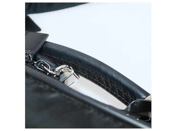 Borsa Boston PRADA Nylon 2way Nero Argento Auth 194414 - vista 15