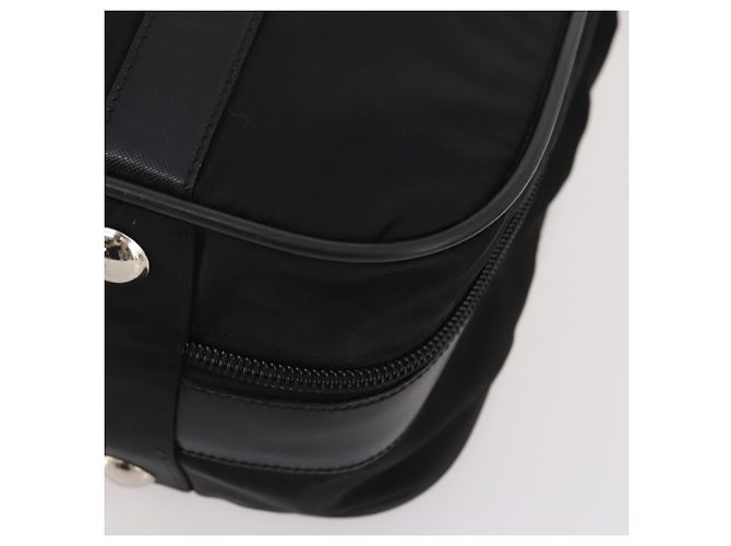 Borsa Boston PRADA Nylon 2way Nero Argento Auth 194414 - vista 16