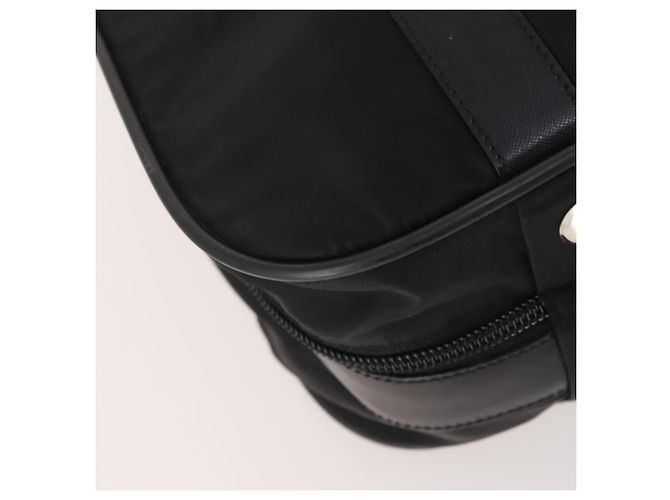 Borsa Boston PRADA Nylon 2way Nero Argento Auth 194414 - vista 17