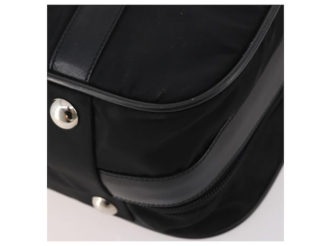 Borsa Boston PRADA Nylon 2way Nero Argento Auth 194414 - vista 18