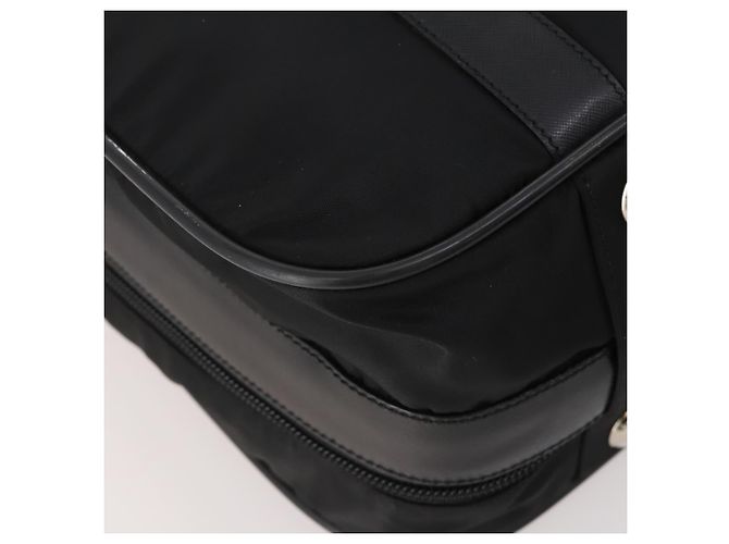 Borsa Boston PRADA Nylon 2way Nero Argento Auth 194414 - vista 19