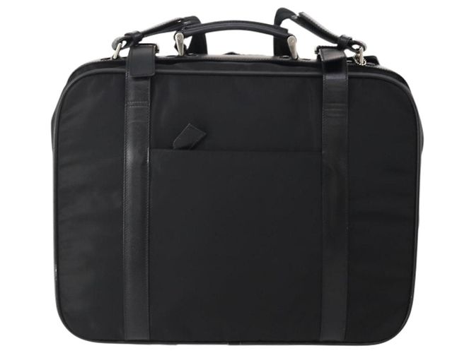 Borsa Boston PRADA Nylon 2way Nero Argento Auth 194414 - vista 2