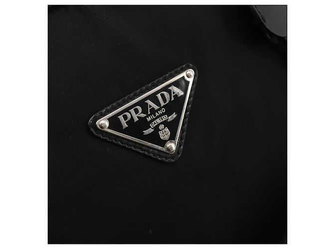 Borsa Boston PRADA Nylon 2way Nero Argento Auth 194414 - vista 20
