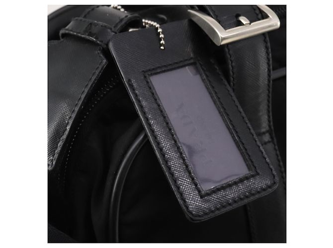Borsa Boston PRADA Nylon 2way Nero Argento Auth 194414 - vista 21