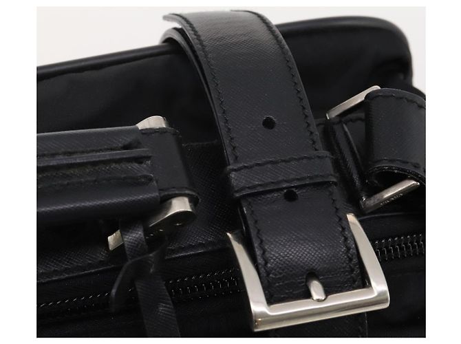 Borsa Boston PRADA Nylon 2way Nero Argento Auth 194414 - vista 22