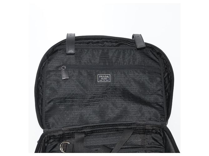 Borsa Boston PRADA Nylon 2way Nero Argento Auth 194414 - vista 24