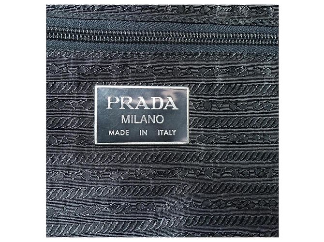 Borsa Boston PRADA Nylon 2way Nero Argento Auth 194414 - vista 25