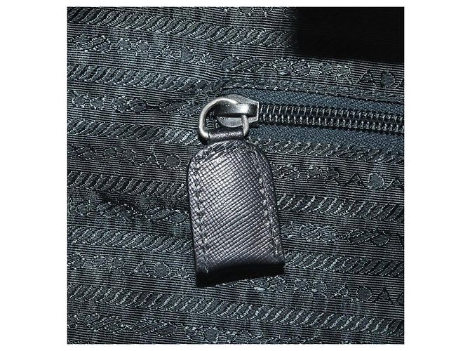 Borsa Boston PRADA Nylon 2way Nero Argento Auth 194414 - vista 26