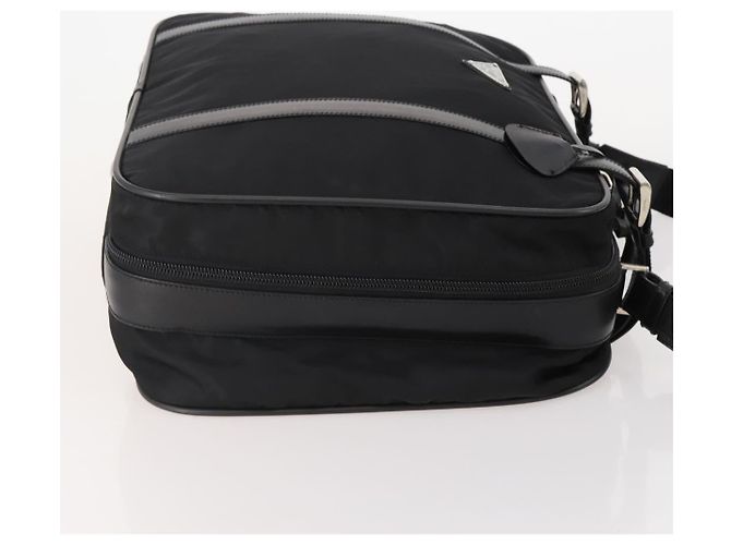 Borsa Boston PRADA Nylon 2way Nero Argento Auth 194414 - vista 3