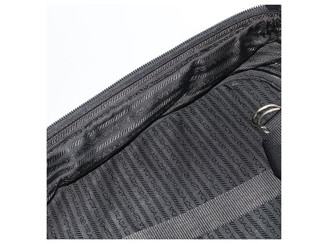 Borsa Boston PRADA Nylon 2way Nero Argento Auth 194414 - vista 30