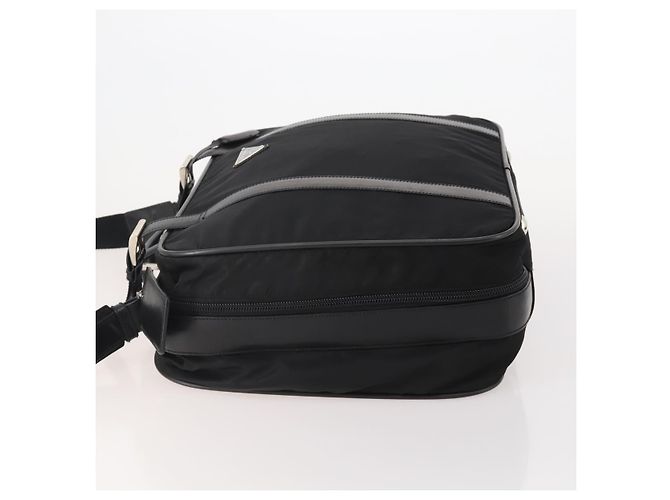 Borsa Boston PRADA Nylon 2way Nero Argento Auth 194414 - vista 4