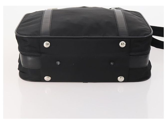 Borsa Boston PRADA Nylon 2way Nero Argento Auth 194414 - vista 5