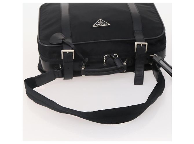 Borsa Boston PRADA Nylon 2way Nero Argento Auth 194414 - vista 7
