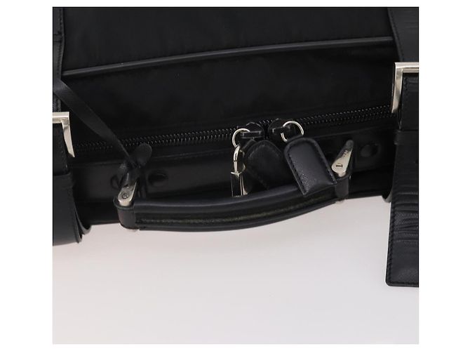 Borsa Boston PRADA Nylon 2way Nero Argento Auth 194414 - vista 8