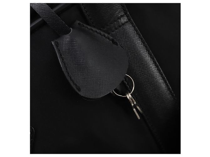 Borsa Boston PRADA Nylon 2way Nero Argento Auth 194414 - vista 9