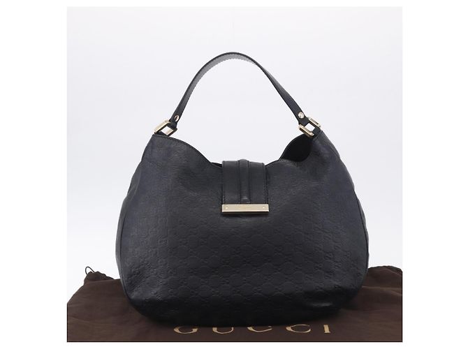 Borsa a tracolla GUCCI GuccissimaGG in pelle nera e oro 233604 Auth am12324V Nero - vista 12