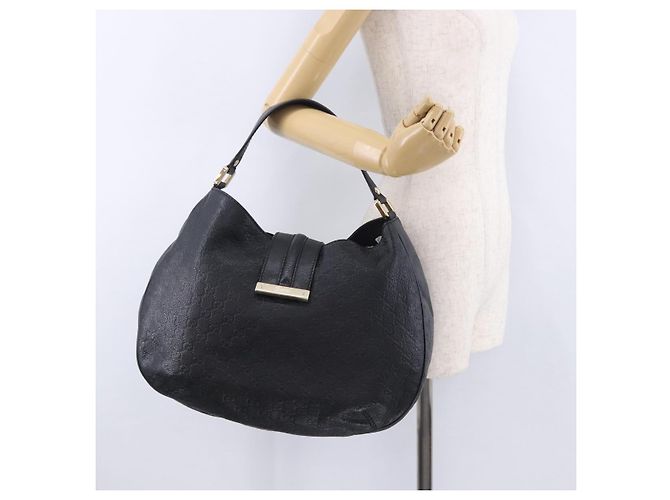 Borsa a tracolla GUCCI GuccissimaGG in pelle nera e oro 233604 Auth am12324V Nero - vista 25