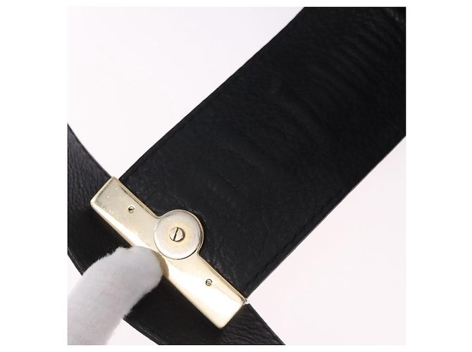 Borsa a tracolla GUCCI GuccissimaGG in pelle nera e oro 233604 Auth am12324V Nero - vista 8