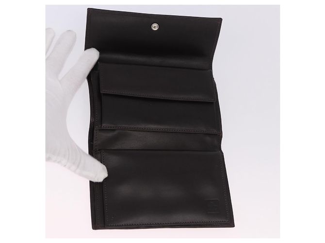 FENDI Zucca Canvas Compact Trifold Wallet Black Brown Auth am12383V - vista 7