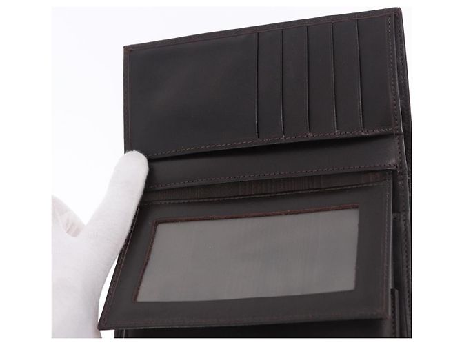 FENDI Zucca Canvas Compact Trifold Wallet Black Brown Auth am12383V - vista 9