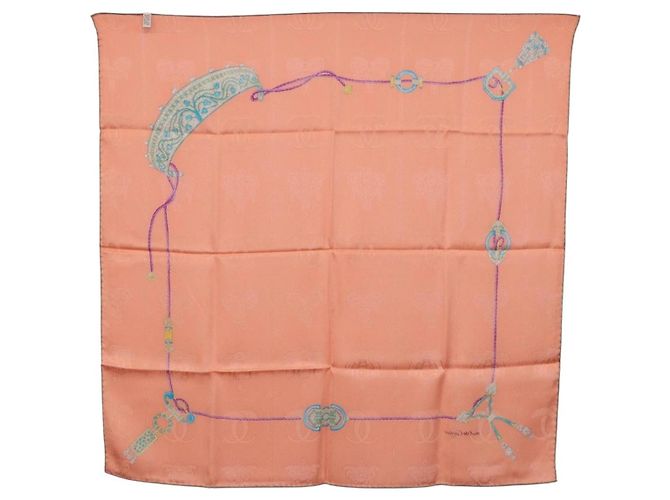 Sciarpa CARTIER in seta rosa autentica am12338M - vista 12
