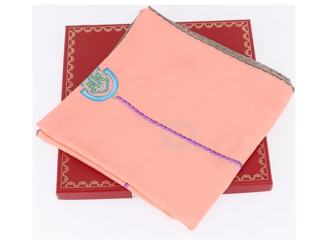 Sciarpa CARTIER in seta rosa autentica am12338M - vista 23
