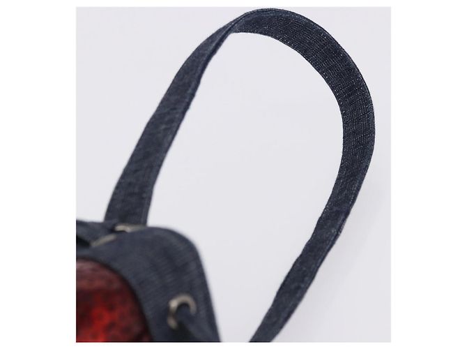 Borsa a mano CHANEL Canvas Paillettes Rosso CC Auth 197209SAV - vista 14