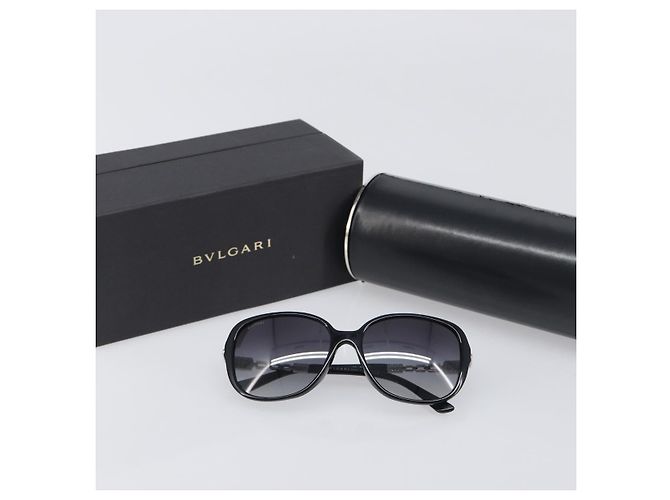 Bulgari Occhiali da sole BVLGARI Plastica Nero Argento Auth BA15183 - vista 12