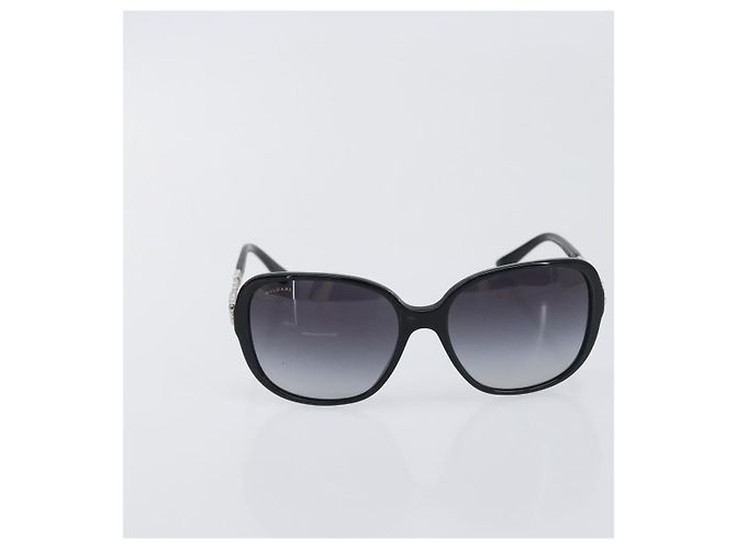 Bulgari Occhiali da sole BVLGARI Plastica Nero Argento Auth BA15183 - vista 14