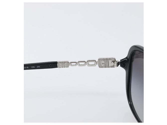 Bulgari Occhiali da sole BVLGARI Plastica Nero Argento Auth BA15183 - vista 16
