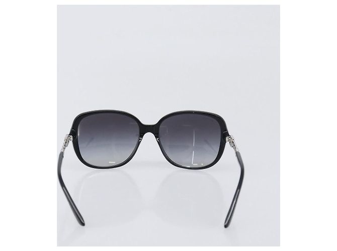 Bulgari Occhiali da sole BVLGARI Plastica Nero Argento Auth BA15183 - vista 2