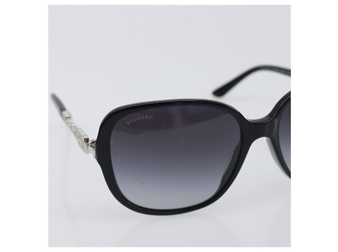 Bulgari Occhiali da sole BVLGARI Plastica Nero Argento Auth BA15183 - vista 5