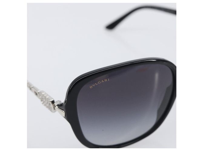 Bulgari Occhiali da sole BVLGARI Plastica Nero Argento Auth BA15183 - vista 7