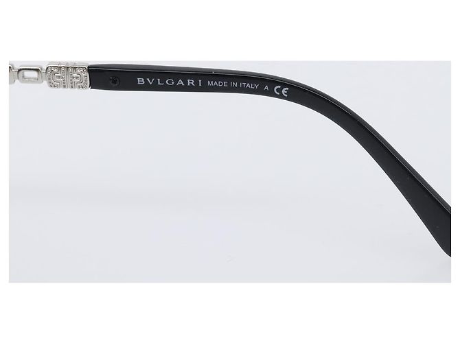 Bulgari Occhiali da sole BVLGARI Plastica Nero Argento Auth BA15183 - vista 9