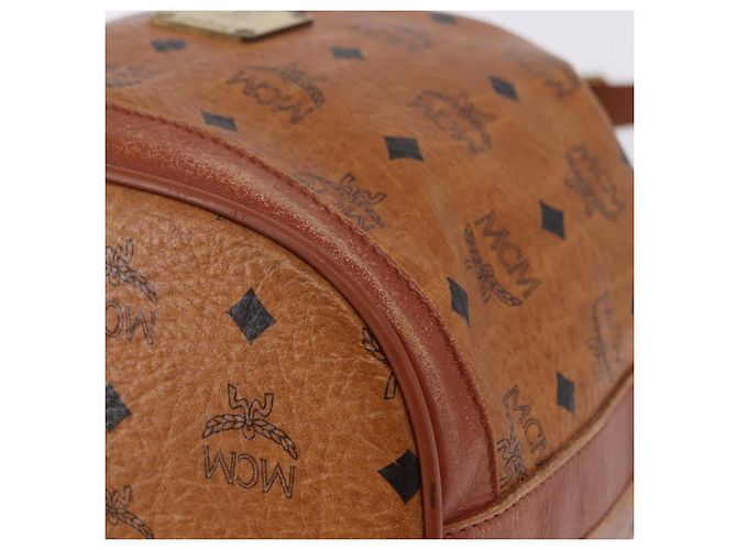 Borsa a tracolla MCM Vicetos Logogram PVC Leather Brown Gold Auth 200898 Marrone D'oro - vista 15