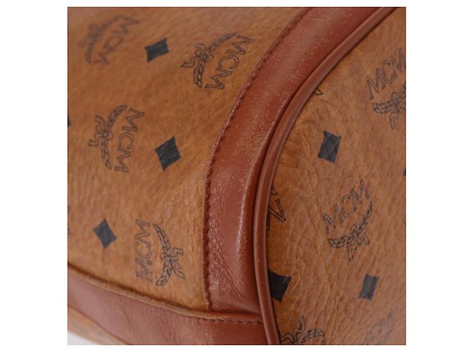 Borsa a tracolla MCM Vicetos Logogram PVC Leather Brown Gold Auth 200898 Marrone D'oro - vista 16
