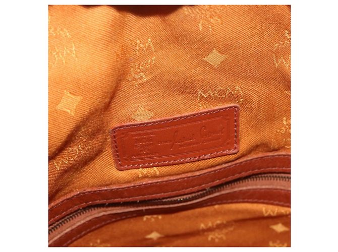 Borsa a tracolla MCM Vicetos Logogram PVC Leather Brown Gold Auth 200898 Marrone D'oro - vista 20